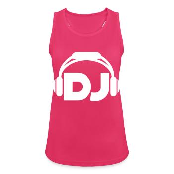 DJ Casque Musique Fête Célébrations Texte Lettrage - Débardeur respirant Femme - fuchsia - Devant - Zoe (177cm)