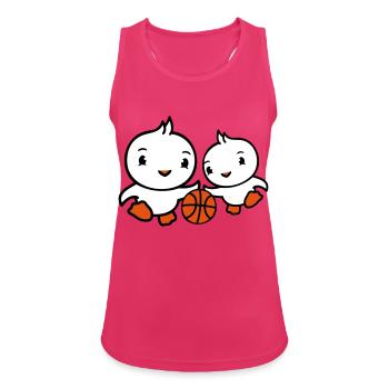 2 Birds Playing Basketball Together Fun Sports Cute - Women's Breathable Tank Top - fuchsia - Front - Zoe (177cm)