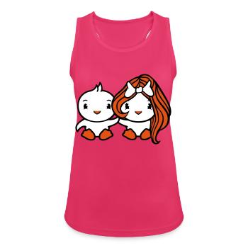 2 Oiseaux Dame Femme Homme Couple Amour En Amour Doux - Débardeur respirant Femme - fuchsia - Devant - Zoe (177cm)