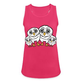 4 Owls Dad Mom Child Baby Family Mother Father - Women's Breathable Tank Top - fuchsia - Front - Zoe (177cm)