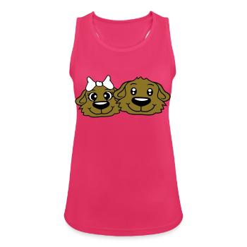 2 Hunde Team Zwei Freunde Liebe Pärchen Verliebt - Frauen Tank Top atmungsaktiv - Fuchsia - Vorne - Zoe (177cm)