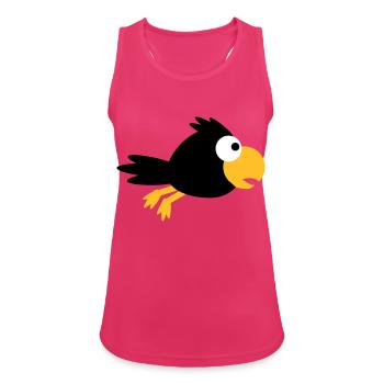 Raven Bird Flying Fast Cool Funny Cartoon Humor - Women's Breathable Tank Top - fuchsia - Front - Zoe (177cm)