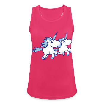 2 Einhörner Team reiten schnell Galopp Freude Crew - Frauen Tank Top atmungsaktiv - Fuchsia - Vorne - Zoe (177cm)