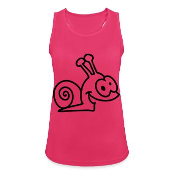 escargot drôle - ligne - Débardeur respirant Femme - fuchsia - Devant - Zoe (177cm)