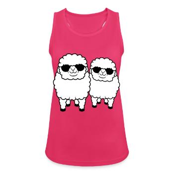 2 Sheep Sunglasses Party Sheep Team Friends - Women's Breathable Tank Top - fuchsia - Front - Zoe (177cm)