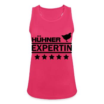 hühner expertin - Frauen Tank Top atmungsaktiv - Fuchsia - Vorne - Zoe (177cm)