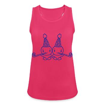 2 canards anniversaire fête chapeau deux bouffées an - Débardeur respirant Femme - fuchsia - Devant - Zoe (177cm)