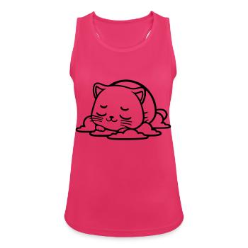 petit chat qui dort - Débardeur respirant Femme - fuchsia - Devant - Zoe (177cm)