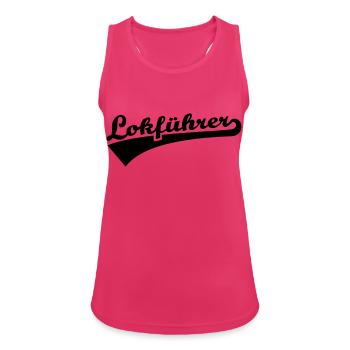 Lokführer - Frauen Tank Top atmungsaktiv - Fuchsia - Vorne - Zoe (177cm)