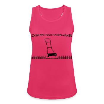 Rasen mähen - Frauen Tank Top atmungsaktiv - Fuchsia - Vorne - Zoe (177cm)