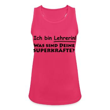 lehrerin - Frauen Tank Top atmungsaktiv - Fuchsia - Vorne - Zoe (177cm)