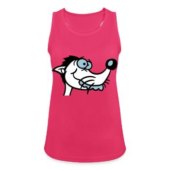 Chien a l’air stupide gars drôle stupide fou drôle - Débardeur respirant Femme - fuchsia - Devant - Zoe (177cm)
