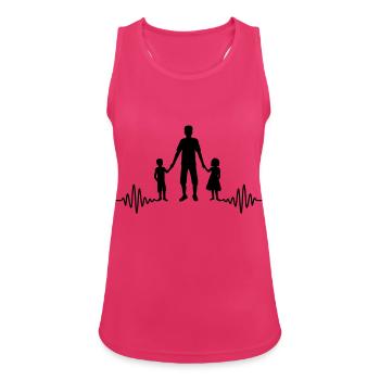 Heartbeat 2 Enfants Papa - Débardeur respirant Femme - fuchsia - Devant - Zoe (177cm)