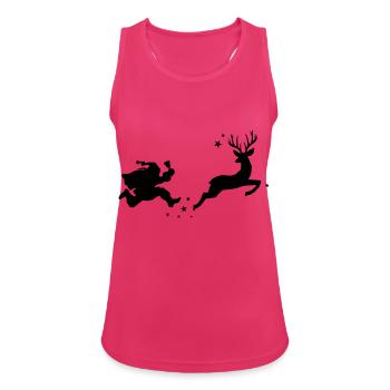 Weihnachten - Weihnachtsmann und Hirsch - Frauen Tank Top atmungsaktiv - Fuchsia - Vorne - Zoe (177cm)
