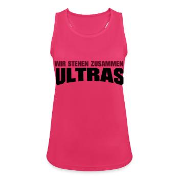 ULTRAS wir stehen zusammen - Frauen Tank Top atmungsaktiv - Fuchsia - Vorne - Zoe (177cm)