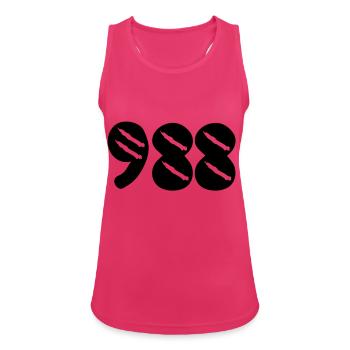 988 map tattoo Nouvelle Caledonie - Débardeur respirant Femme - fuchsia - Devant - Zoe (177cm)