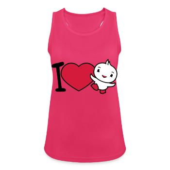 J’aime oiseau coeur symbole amour heureux mignon - Débardeur respirant Femme - fuchsia - Devant - Zoe (177cm)