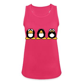 Three wise penguins don't hear anything say team - Women's Breathable Tank Top - fuchsia - Front - Zoe (177cm)