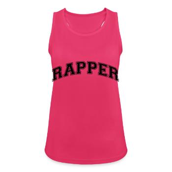rapper college style curved logo - Women's Breathable Tank Top - fuchsia - Front - Zoe (177cm)