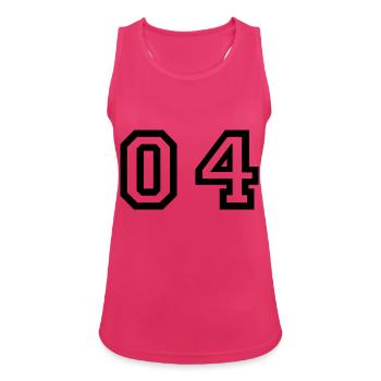 Nummer - 04 - Null vier - Frauen Tank Top atmungsaktiv - Fuchsia - Vorne - Zoe (177cm)