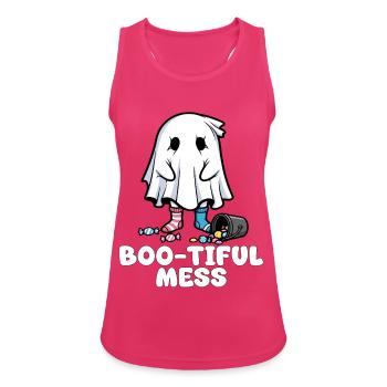 BOO-TIFUL CHAOS - GHOST HALLOWEEN - Frauen Tank Top atmungsaktiv - Fuchsia - Vorne - Zoe (177cm)