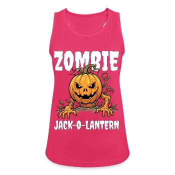 ZOMBIE JACK-O-LANTERN - ZOMBIE HALLOWEEN - Frauen Tank Top atmungsaktiv - Fuchsia - Vorne - Zoe (177cm)