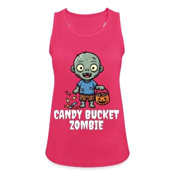 CANDY BUCKET ZOMBIE - ZOMBIE HALLOWEEN - Frauen Tank Top atmungsaktiv - Fuchsia - Vorne - Zoe (177cm)