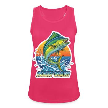 Mahi Mahi Sprung am Sonnenuntergang - Frauen Tank Top atmungsaktiv - Fuchsia - Vorne - Zoe (177cm)