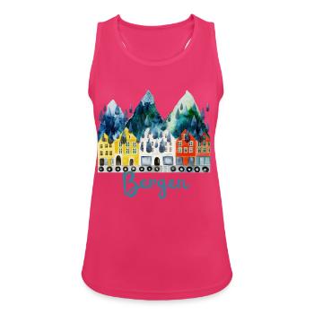 Bergen Souvenir  - Frauen Tank Top atmungsaktiv - Fuchsia - Vorne - Zoe (177cm)