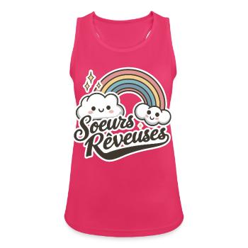 Miss Dreamer Süßes und poetisches Kinderdesign - Frauen Tank Top atmungsaktiv - Fuchsia - Vorne - Zoe (177cm)
