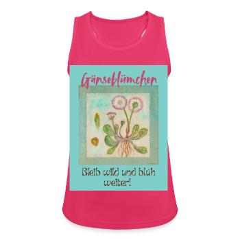 Gänseblümchen Wildblumen Print - Frauen Tank Top atmungsaktiv - Fuchsia - Vorne - Zoe (177cm)