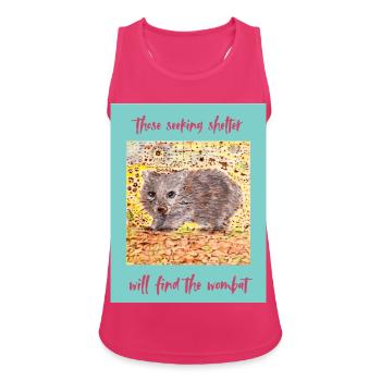 Wombat Zuflucht im Wald - Frauen Tank Top atmungsaktiv - Fuchsia - Vorne - Zoe (177cm)