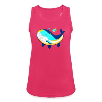 Freundlicher Wal mit Babywal - Frauen Tank Top atmungsaktiv - Fuchsia - Vorne - Zoe (177cm)