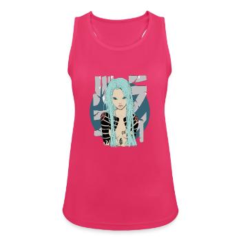 Blue - Frauen Tank Top atmungsaktiv - Fuchsia - Vorne - Zoe (177cm)
