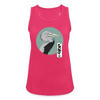 Grauer Kranich im Manga-Style - Frauen Tank Top atmungsaktiv - Fuchsia - Vorne - Zoe (177cm)