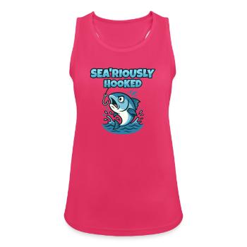 Seegehakt - Frauen Tank Top atmungsaktiv - Fuchsia - Vorne - Zoe (177cm)