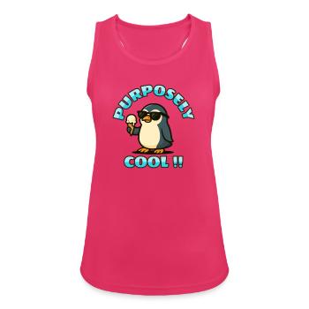 Cooler Pinguin mit Eis - Frauen Tank Top atmungsaktiv - Fuchsia - Vorne - Zoe (177cm)