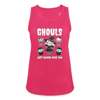 GHULE WOLLEN EINFACH NUR SPASS HABEN - HEXE HALLOWEEN - Frauen Tank Top atmungsaktiv - Fuchsia - Vorne - Zoe (177cm)