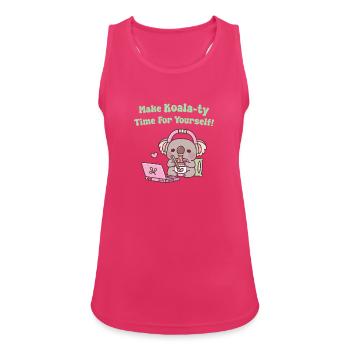 Süßer Koala, der Nudeln isst, machen Koala-Zeit - Frauen Tank Top atmungsaktiv - Fuchsia - Vorne - Zoe (177cm)