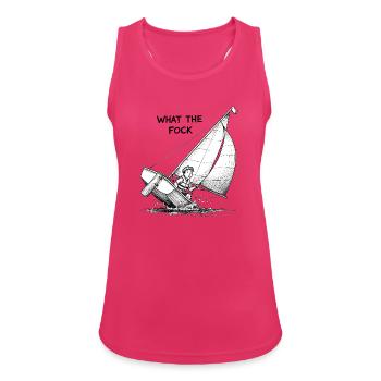 What the Fock – Segelboot Cartoon - Frauen Tank Top atmungsaktiv - Fuchsia - Vorne - Zoe (177cm)