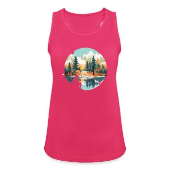 Angeln in der Wildnis – Vintage Natur Landschaft D - Frauen Tank Top atmungsaktiv - Fuchsia - Vorne - Zoe (177cm)