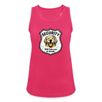 Lustige Golden Retriever Sicherheitskräfte lecken dich an - Frauen Tank Top atmungsaktiv - Fuchsia - Vorne - Zoe (177cm)