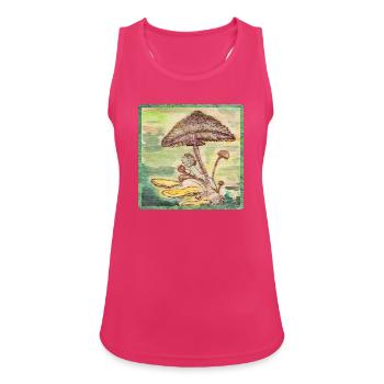 Pilze - Frauen Tank Top atmungsaktiv - Fuchsia - Vorne - Zoe (177cm)