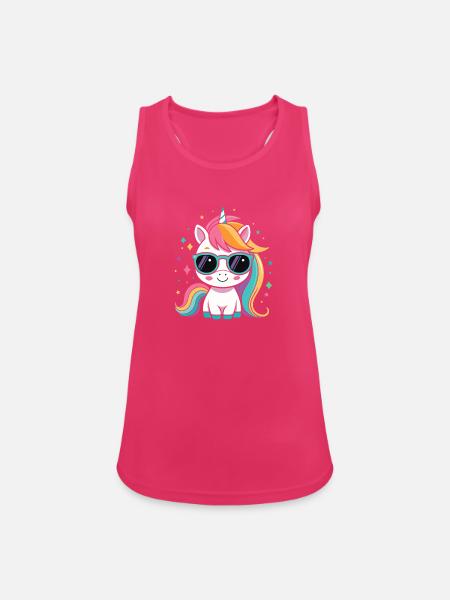 Regenbogen-Einhorn-Sonnenbrille - Frauen Tank Top atmungsaktiv - Fuchsia