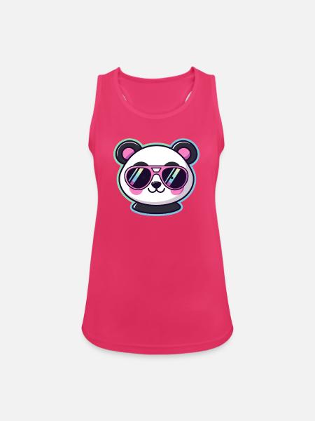 Panda Pop Retro-Pinkbrille - Frauen Tank Top atmungsaktiv - Fuchsia