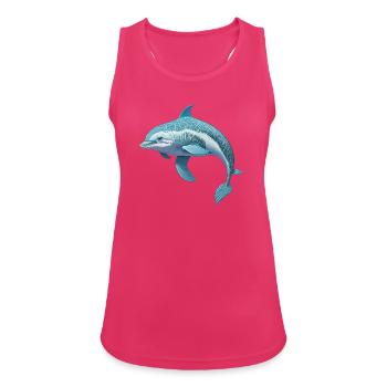 Delfin - Frauen Tank Top atmungsaktiv - Fuchsia - Vorne - Zoe (177cm)