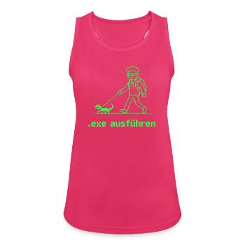 Nerd Witz Entwickler Humor exe ausführen Coder - Frauen Tank Top atmungsaktiv - Fuchsia - Vorne - Zoe (177cm)