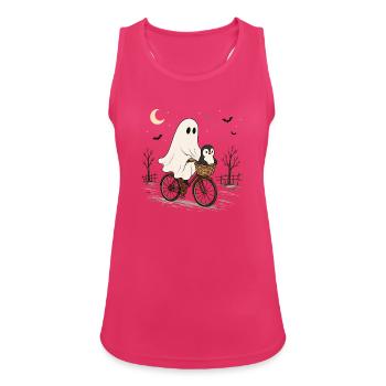 Pinguin-geister-fahrrad Halloween-nachtfahrt - Frauen Tank Top atmungsaktiv - Fuchsia - Vorne - Zoe (177cm)
