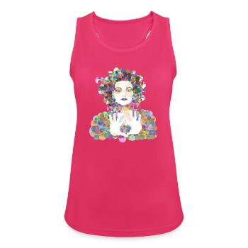 Nina - Frauen Tank Top atmungsaktiv - Fuchsia - Vorne - Zoe (177cm)