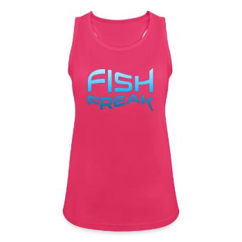 FISH FREAK Aquatische Typografie - Frauen Tank Top atmungsaktiv - Fuchsia - Vorne - Zoe (177cm)